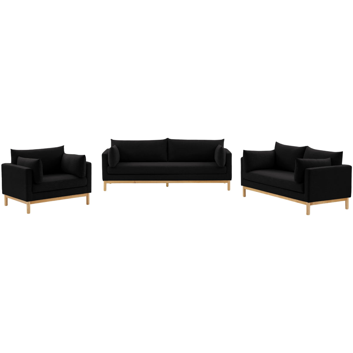 Meridian Langham Black Linen Textured Fabric Chair