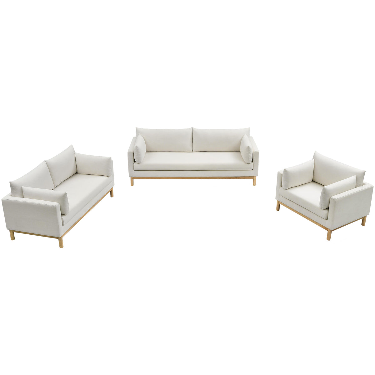 Meridian Langham Cream Linen Textured Fabric Chair