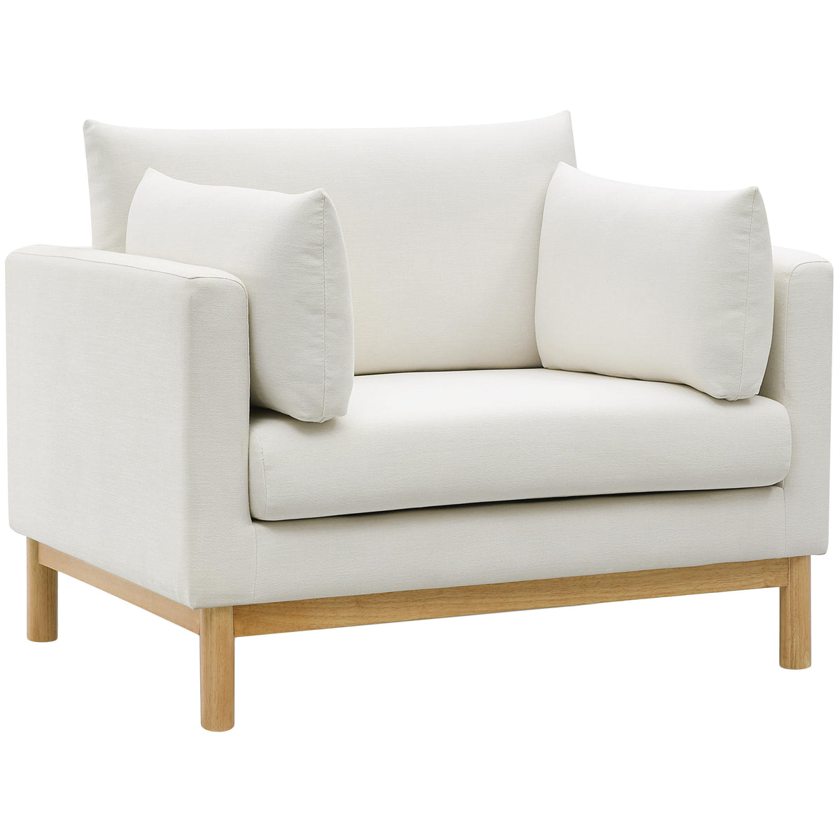 Meridian Langham Cream Linen Textured Fabric Chair