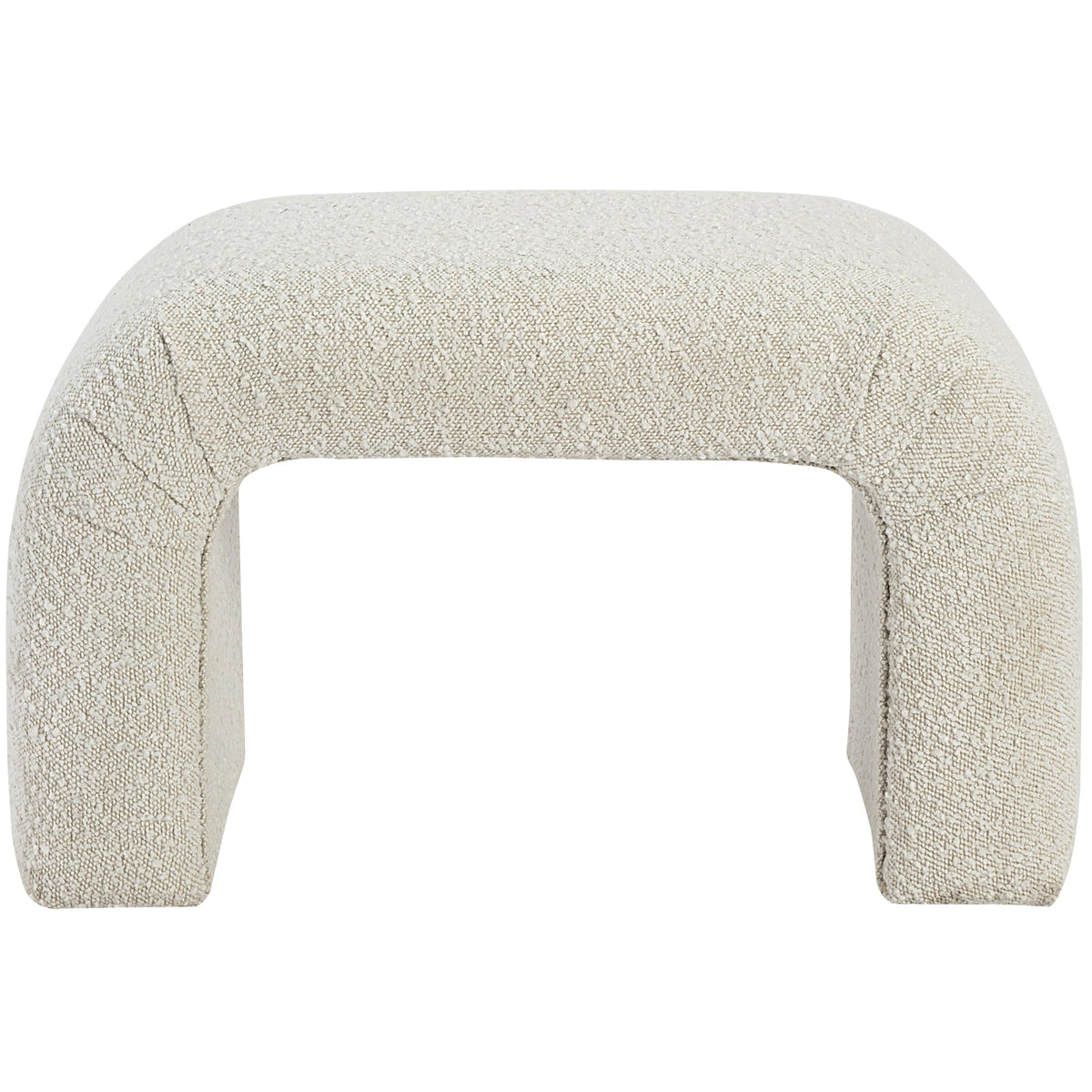 Meridian Niagara Cream Boucle Fabric Bench