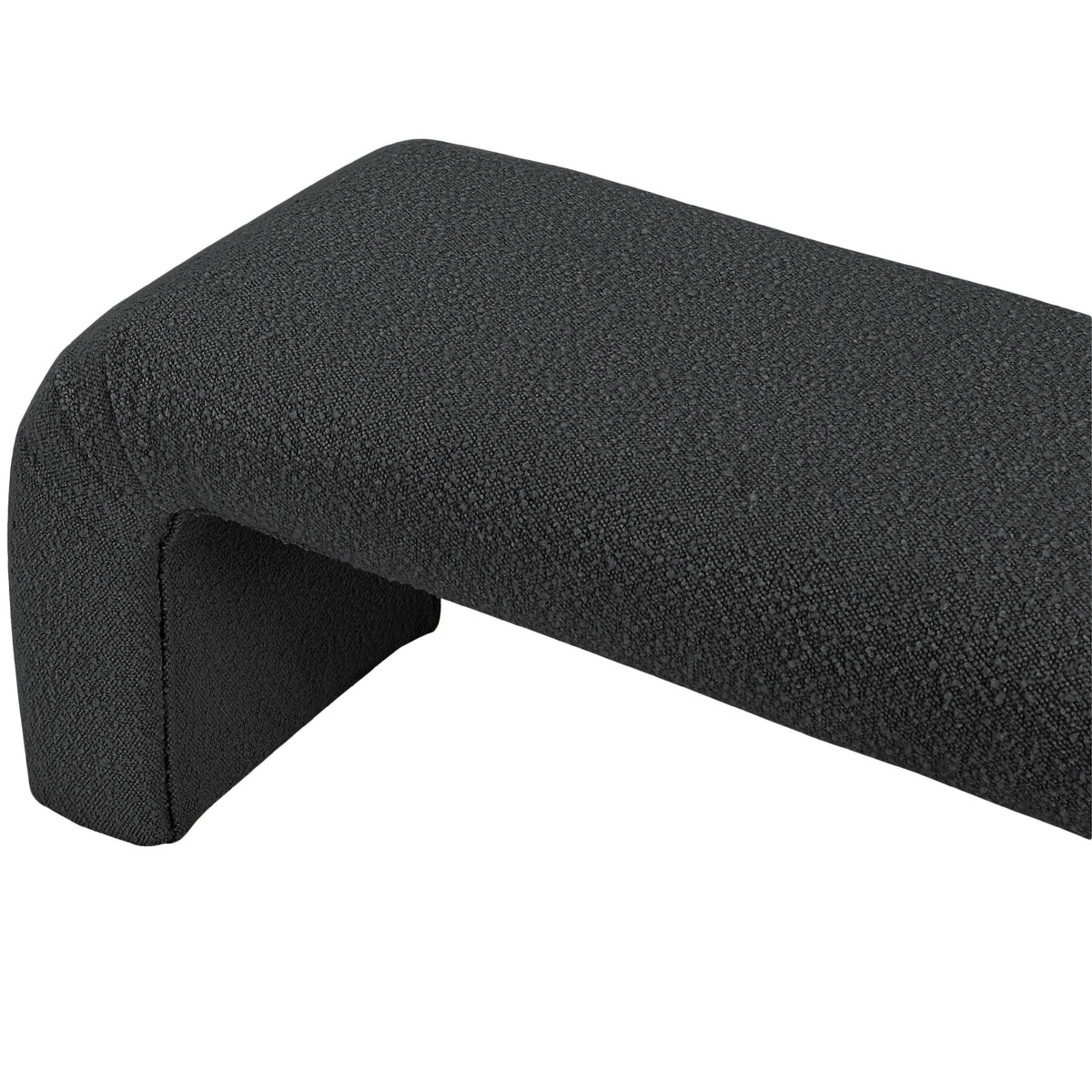 Meridian Niagara Black Boucle Fabric Bench