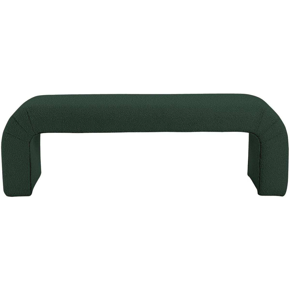 Meridian Niagara Green Boucle Fabric Bench