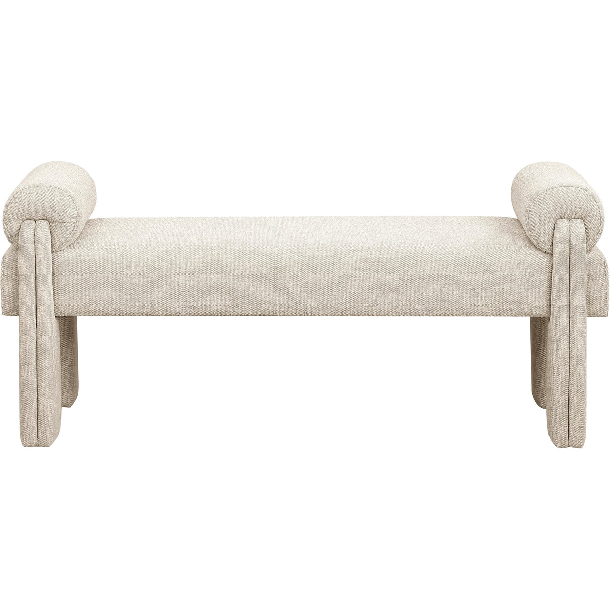 Meridian Stefano Beige Polyester Fabric Bench