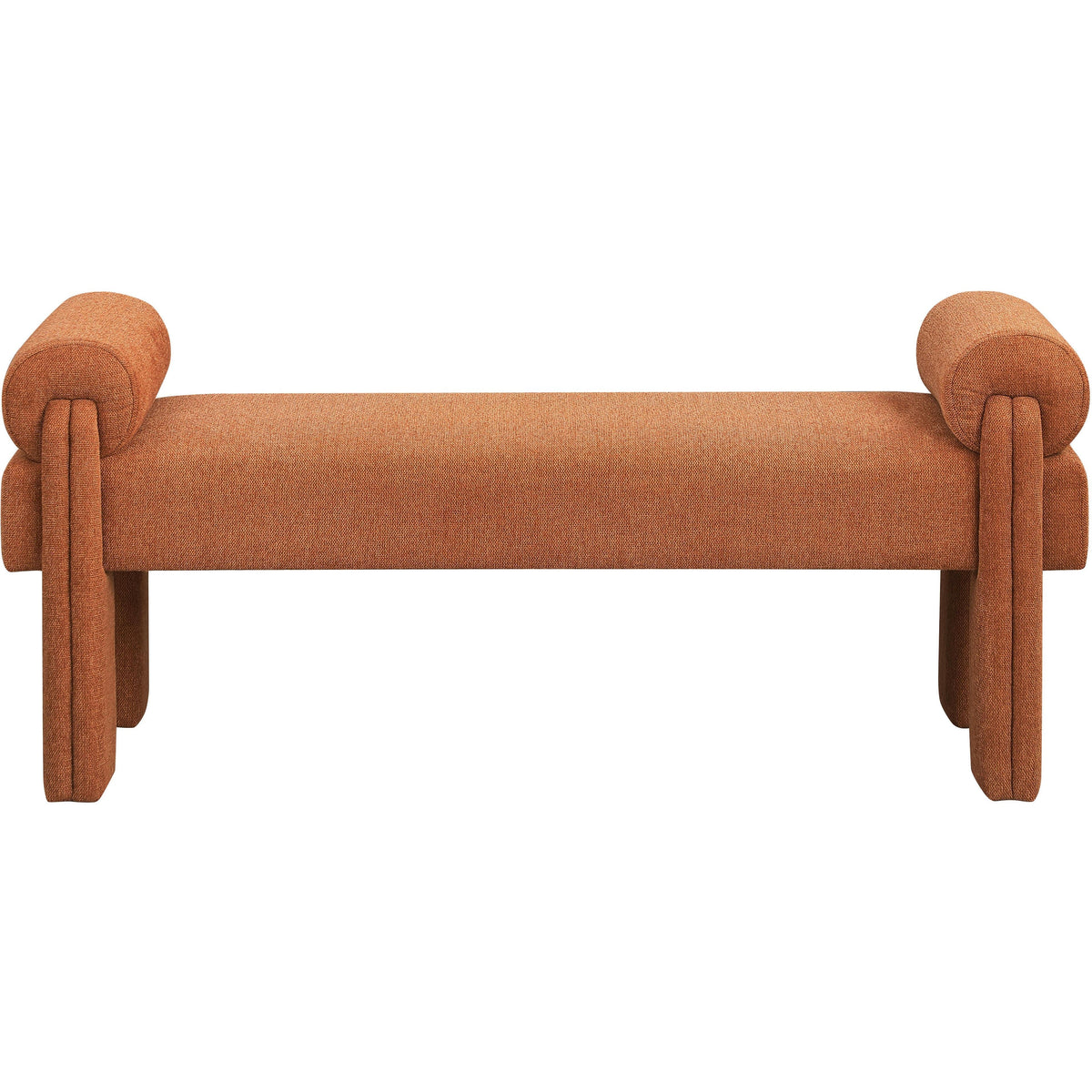 Meridian Stefano Cognac Polyester Fabric Bench