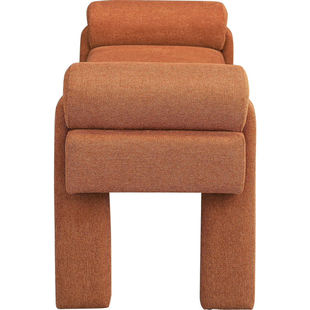 Meridian Stefano Cognac Polyester Fabric Bench