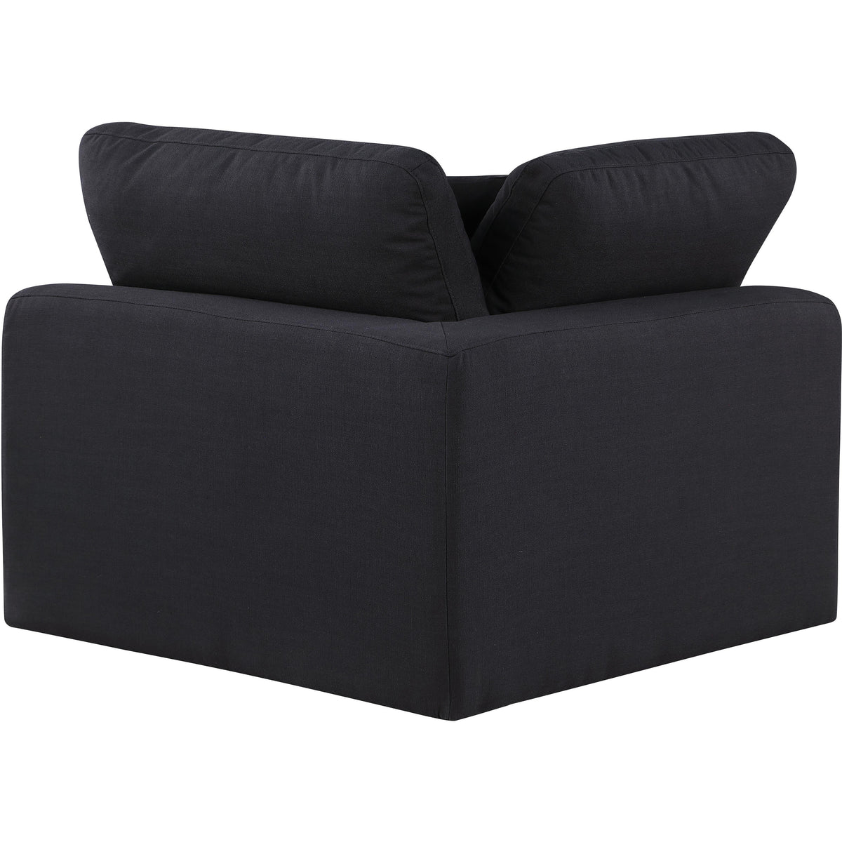 Meridian Comfy Black Linen Textured Fabric Modular Corner Chair