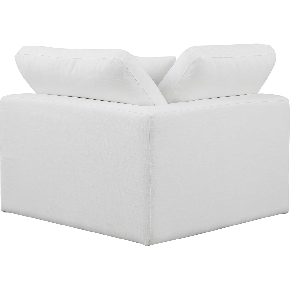 Meridian Comfy White Linen Textured Fabric Modular Corner Chair
