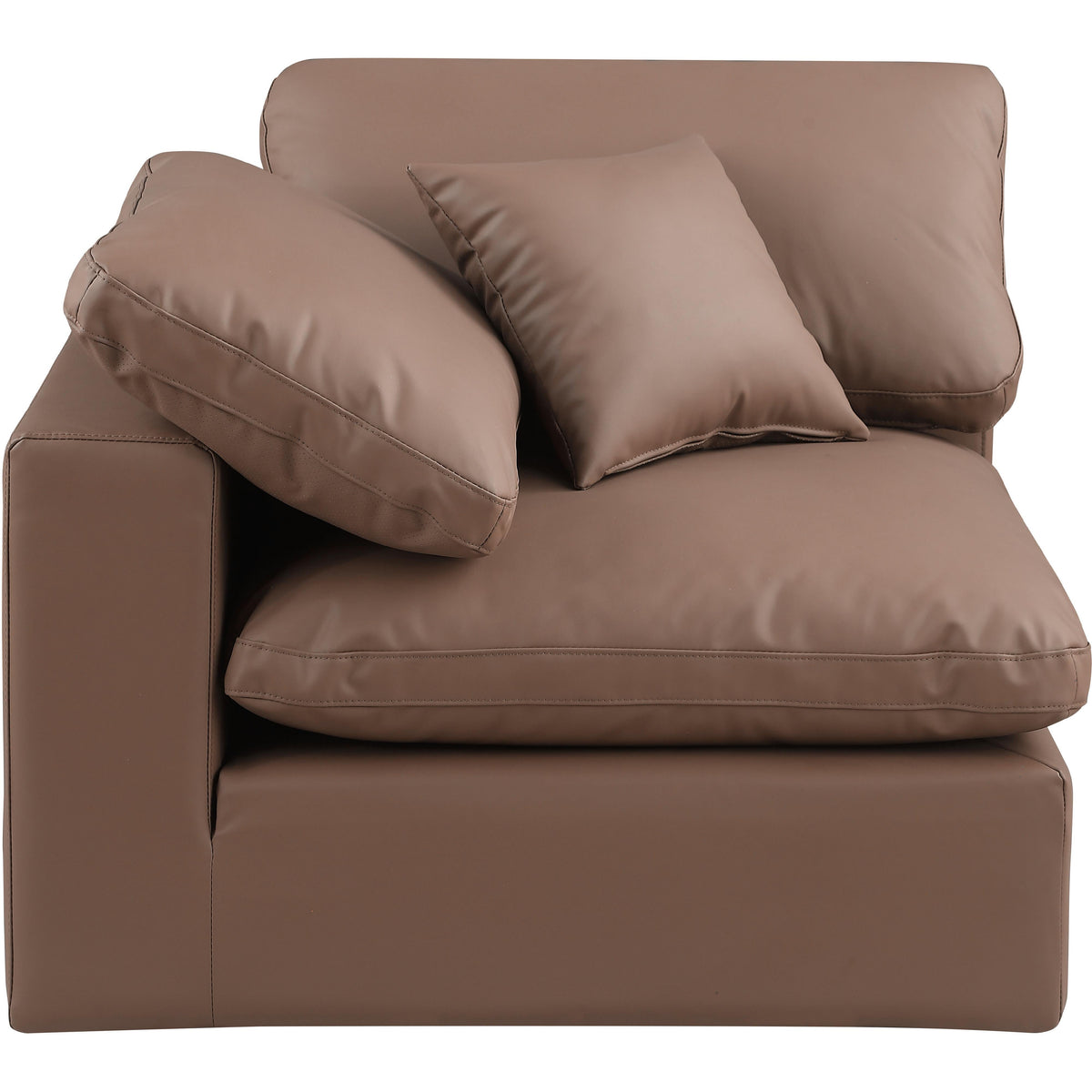 Meridian Comfy Brown Vegan Leather Modular Corner Chair