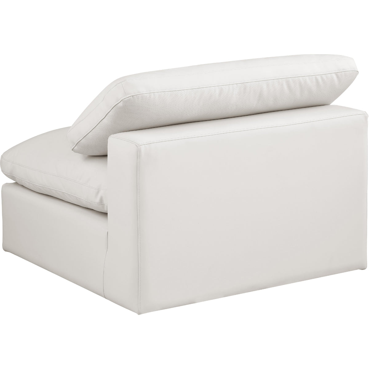Meridian Comfy Cream Vegan Leather Modular Armless Chair