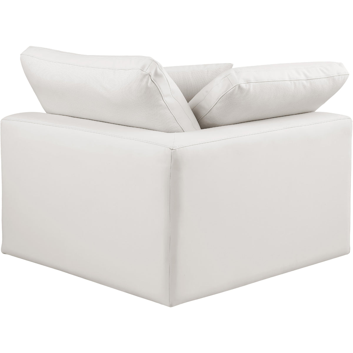 Meridian Comfy Cream Vegan Leather Modular Corner Chair