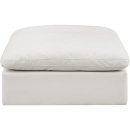 Meridian Comfy Cream Vegan Leather Modular Ottoman