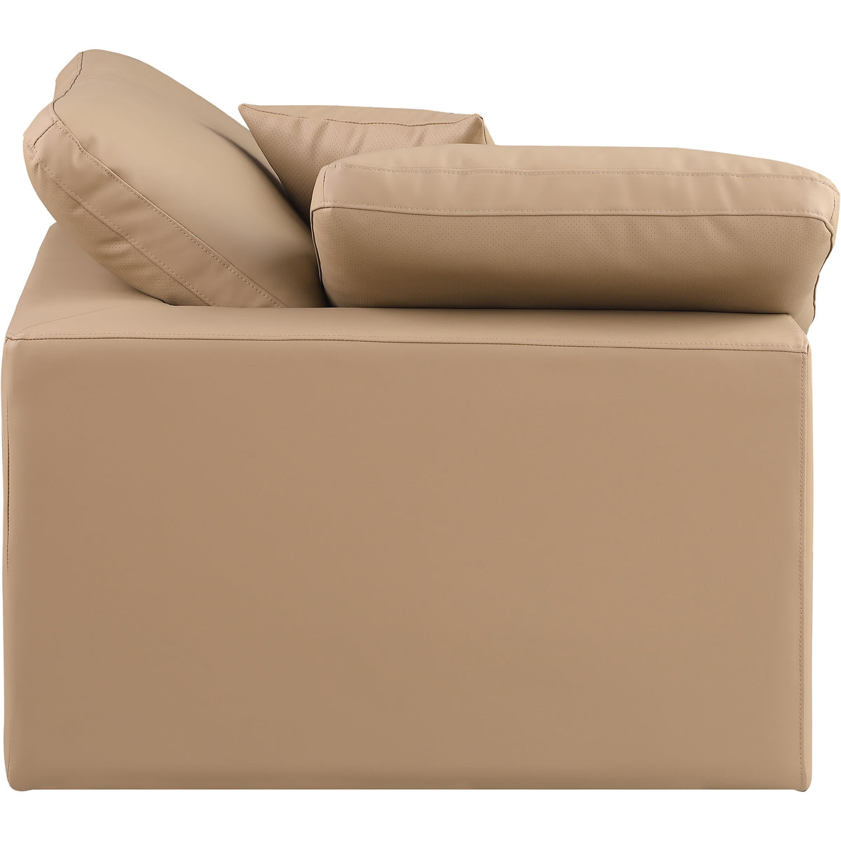 Meridian Comfy Tan Vegan Leather Modular Corner Chair