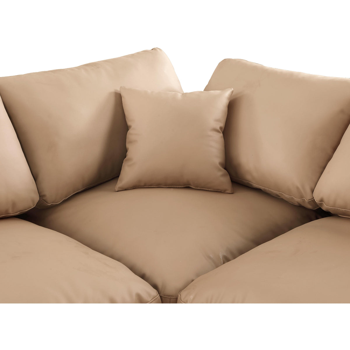 Meridian Comfy Tan Vegan Leather Modular Corner Chair