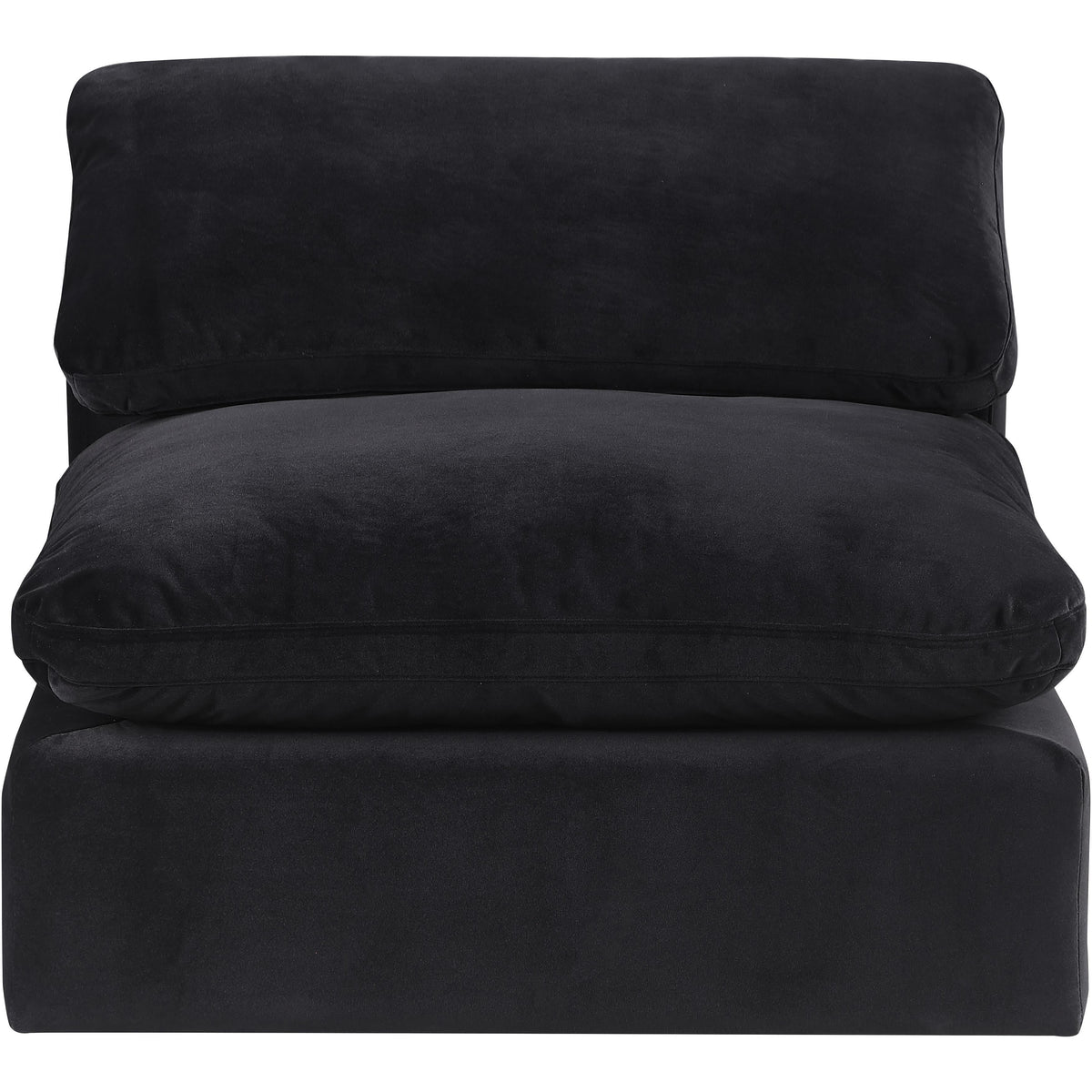 Meridian Comfy Black Velvet Modular Armless Chair
