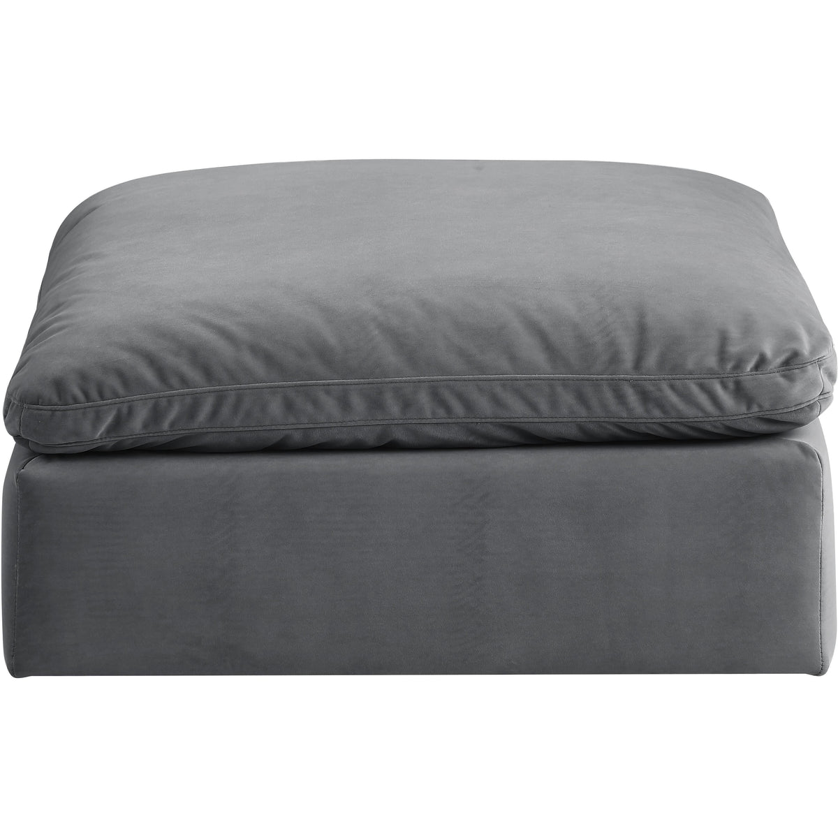 Meridian Comfy Grey Velvet Modular Ottoman