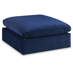 Meridian Comfy Navy Velvet Modular Ottoman