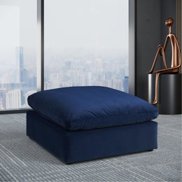 Meridian Comfy Navy Velvet Modular Ottoman