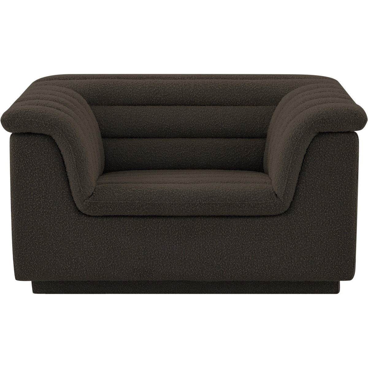 Meridian Cascade Brown Boucle Fabric Chair