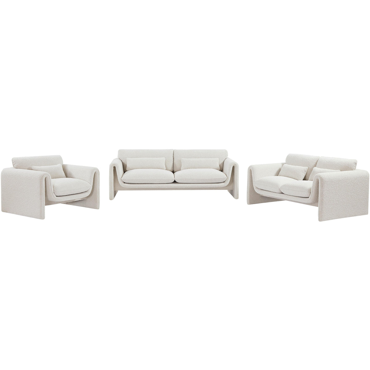 Meridian Stylus Cream Boucle Fabric Chair