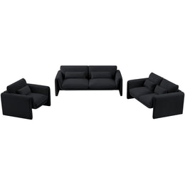 Meridian Sloan Black Velvet Fabric Chair