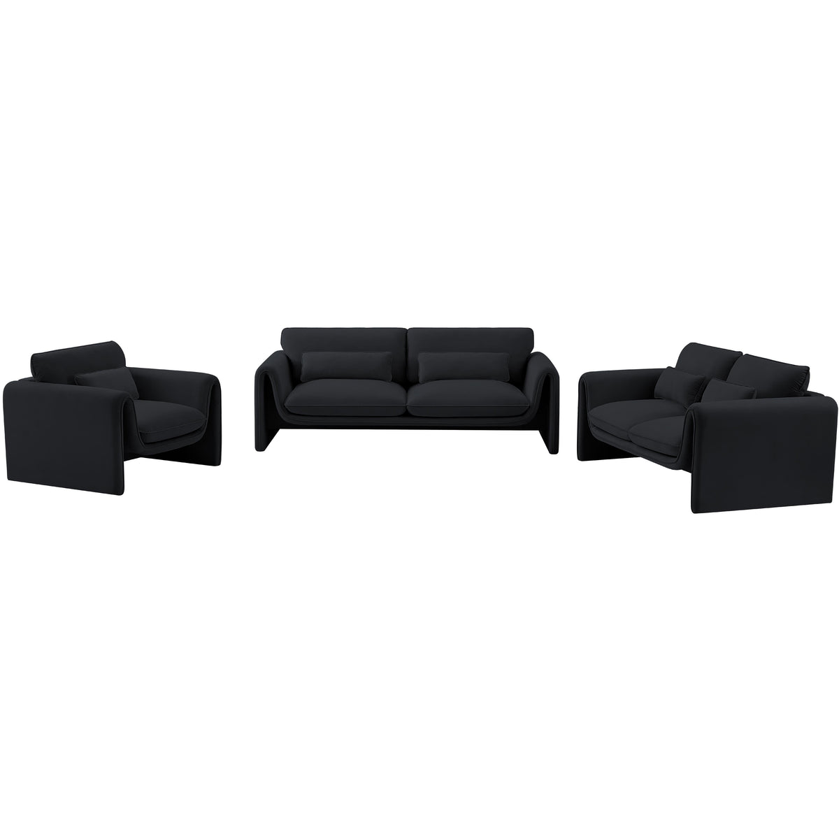 Meridian Sloan Black Velvet Fabric Chair