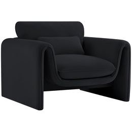 Meridian Sloan Black Velvet Fabric Chair