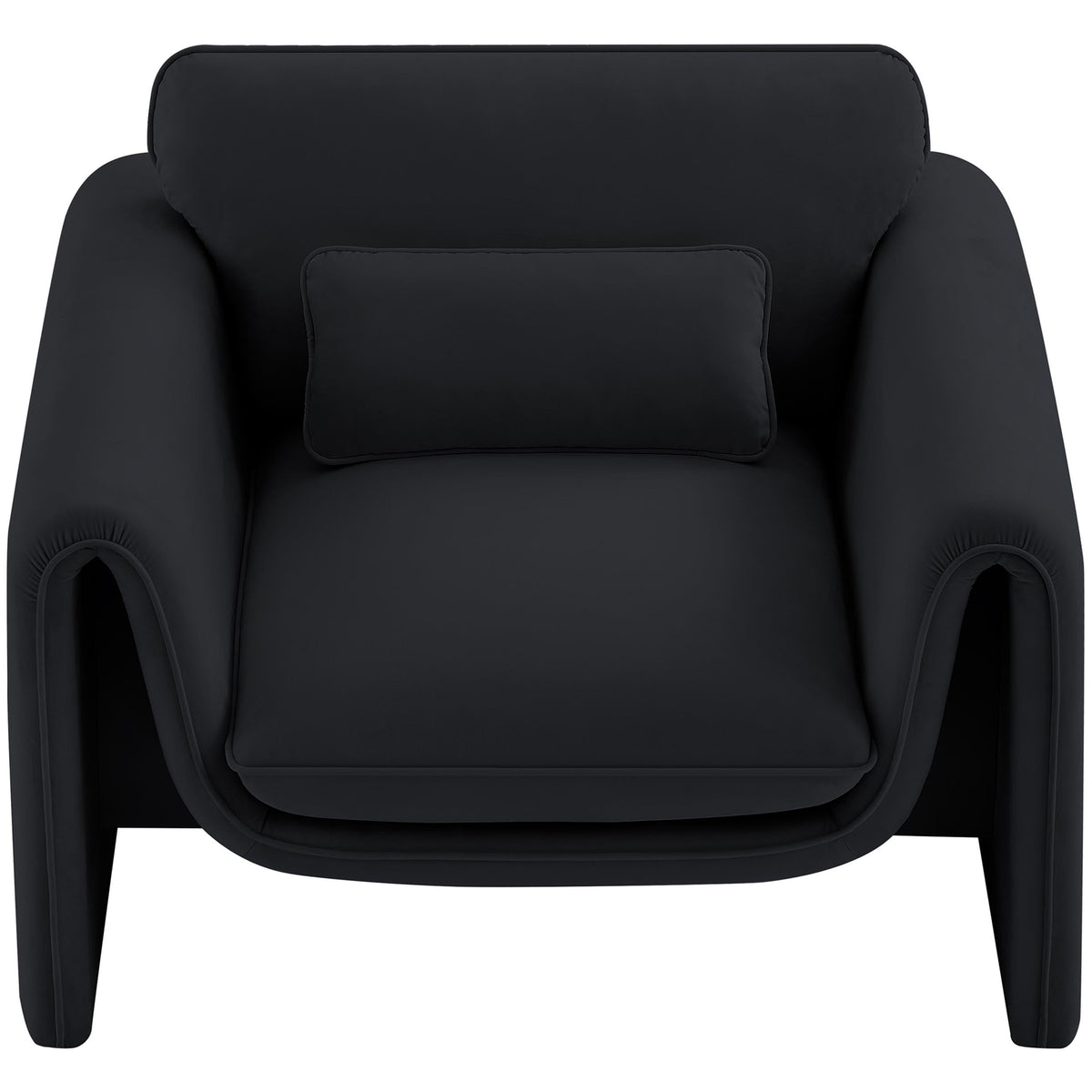 Meridian Sloan Black Velvet Fabric Chair
