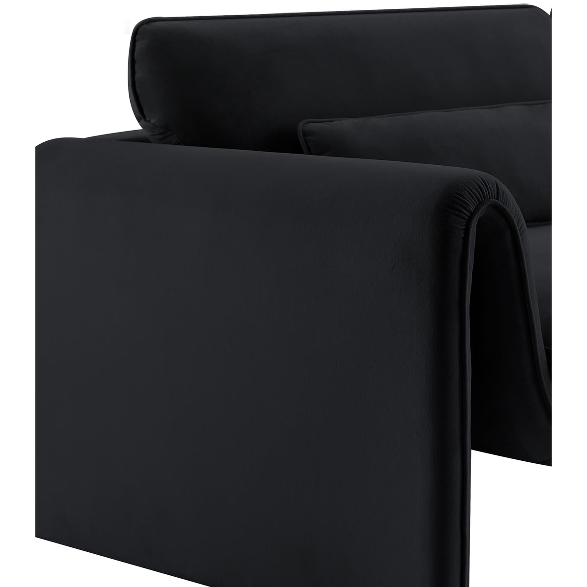 Meridian Sloan Black Velvet Fabric Chair