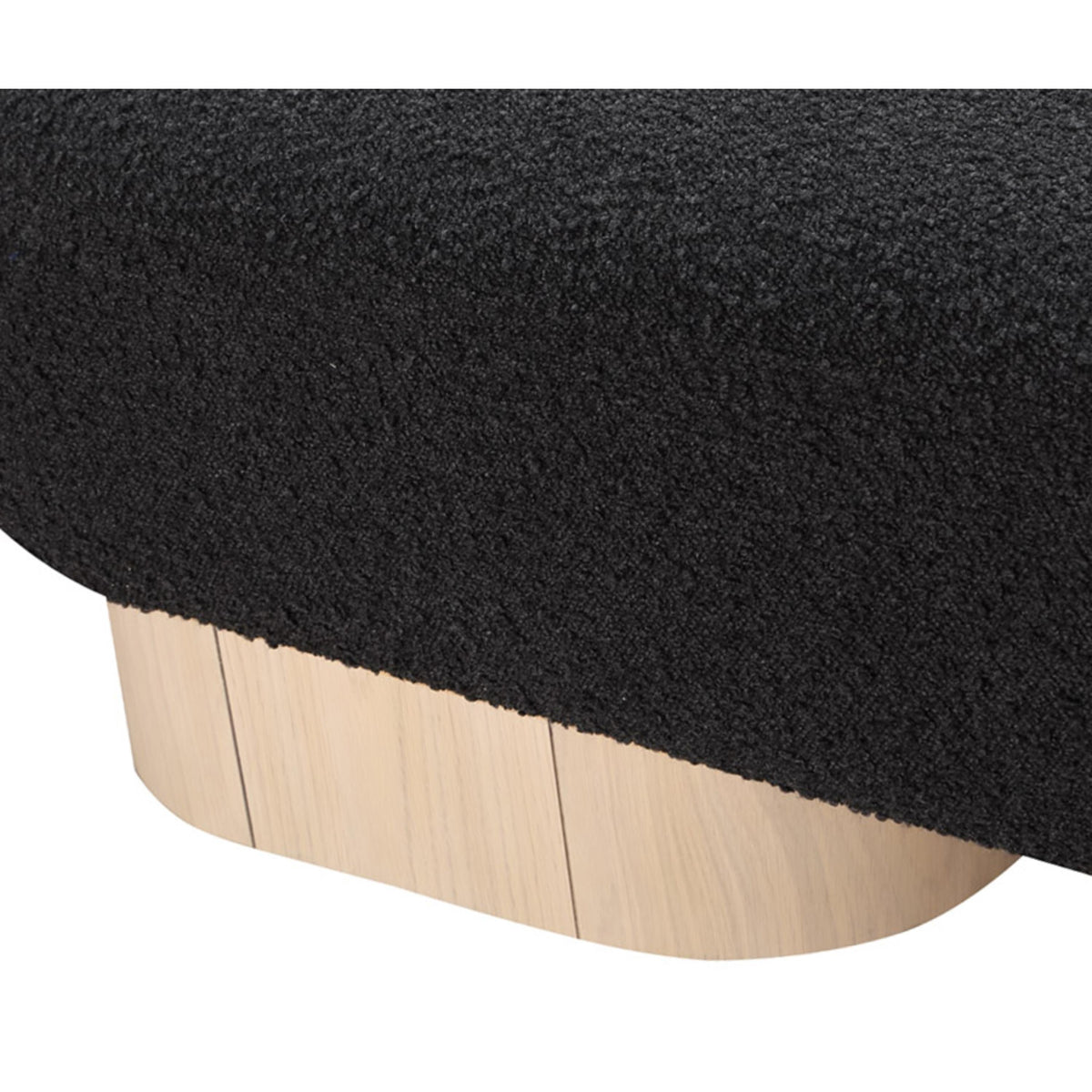 Meridian Robertson Black Boucle Fabric Bench