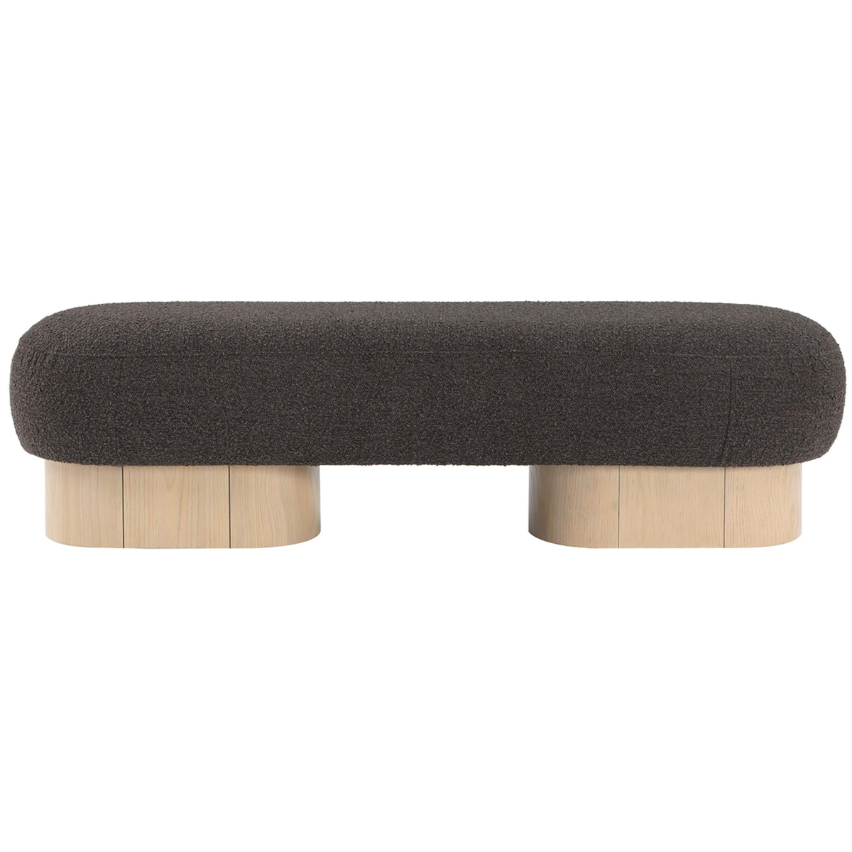 Meridian Robertson Brown Boucle Fabric Bench
