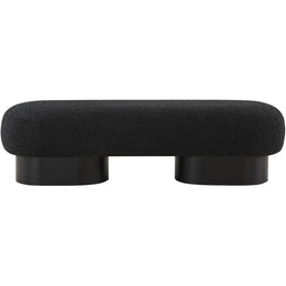 Meridian Robertson Black Boucle Fabric Bench