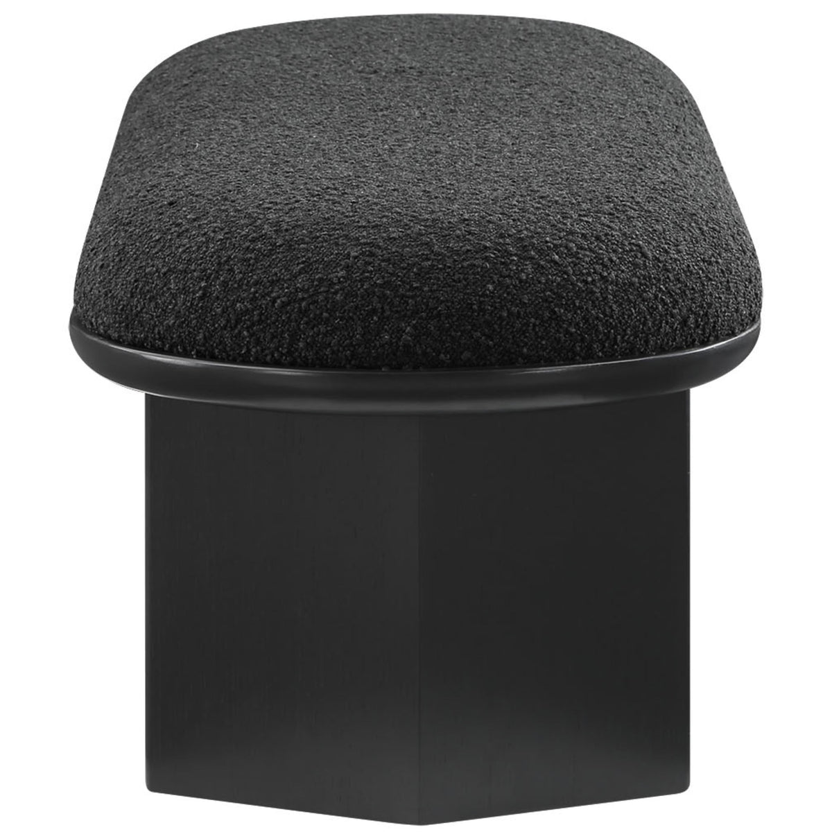 Meridian Wilshire Black Boucle Fabric Bench