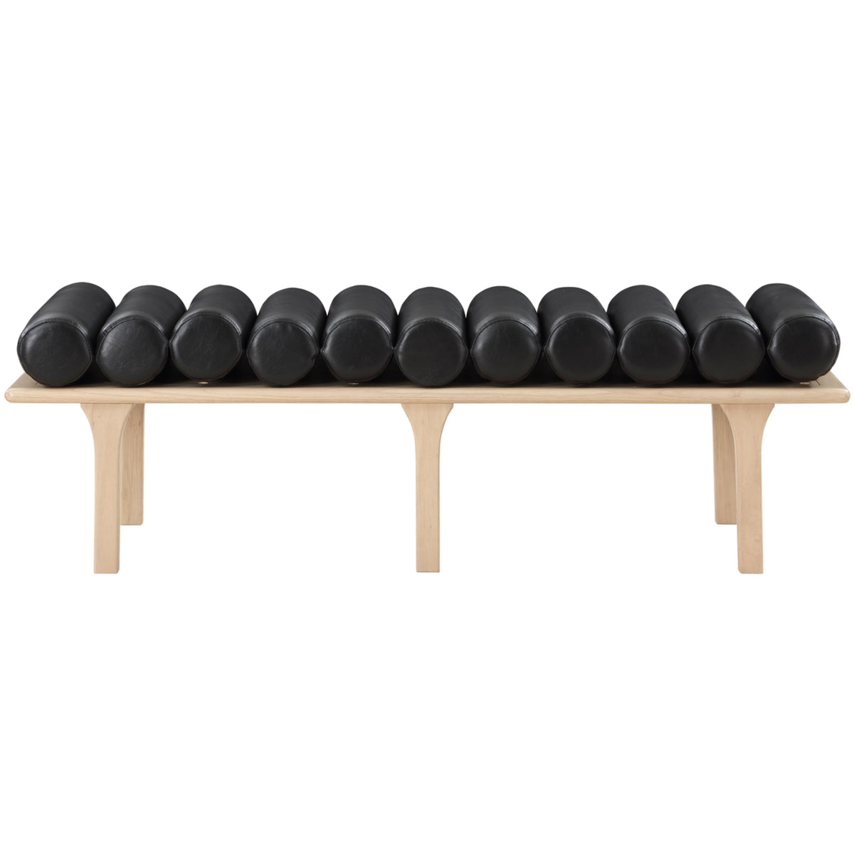 Meridian Landon Black Vegan Leather Bench