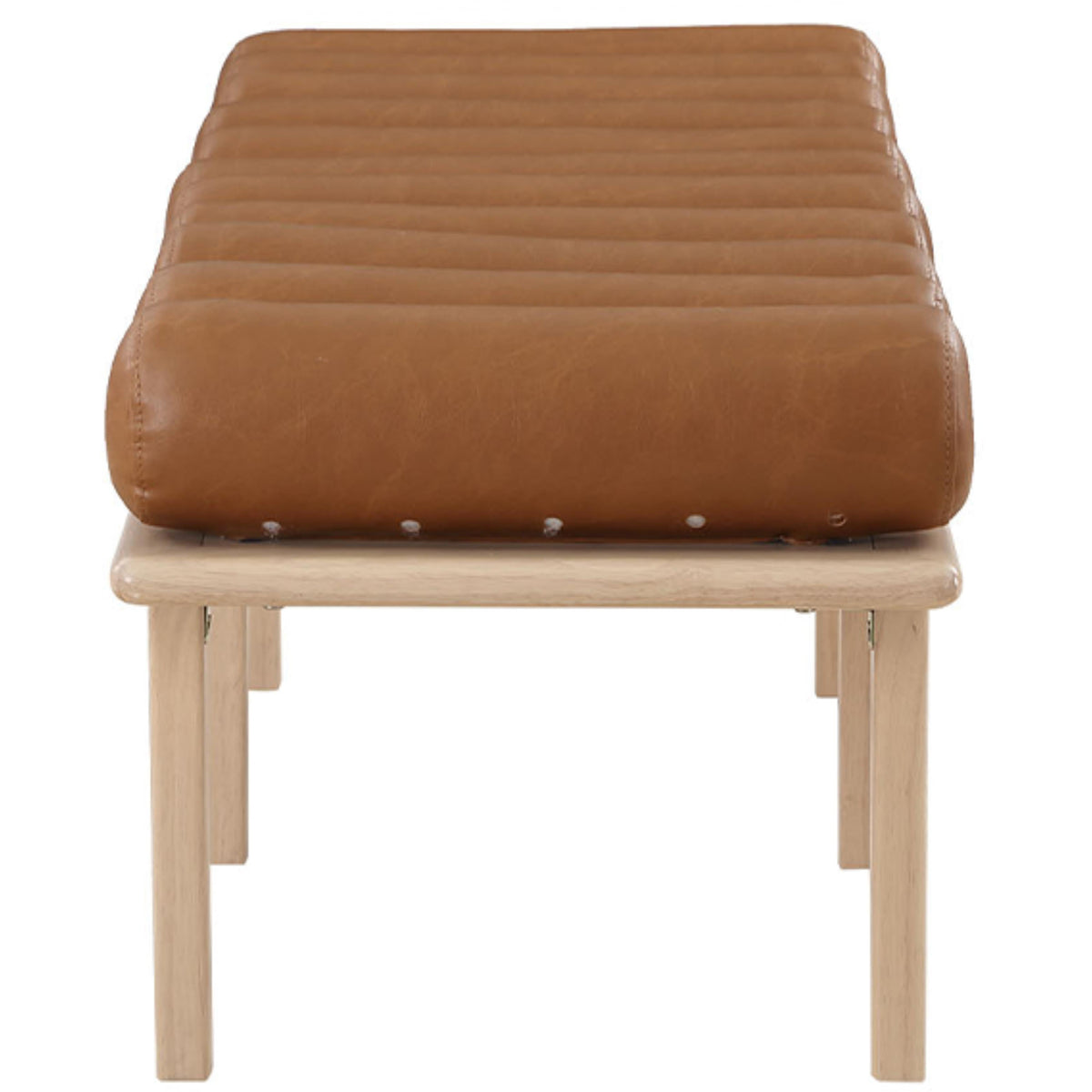 Meridian Landon Cognac Vegan Leather Bench