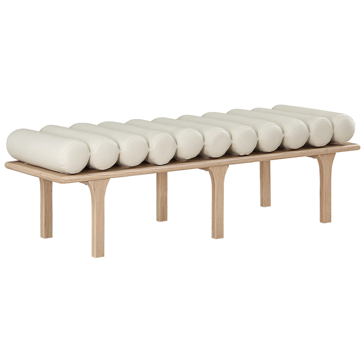 Meridian Landon Cream Vegan Leather Bench