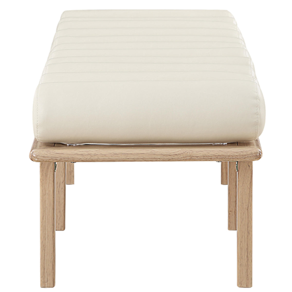 Meridian Landon Cream Vegan Leather Bench