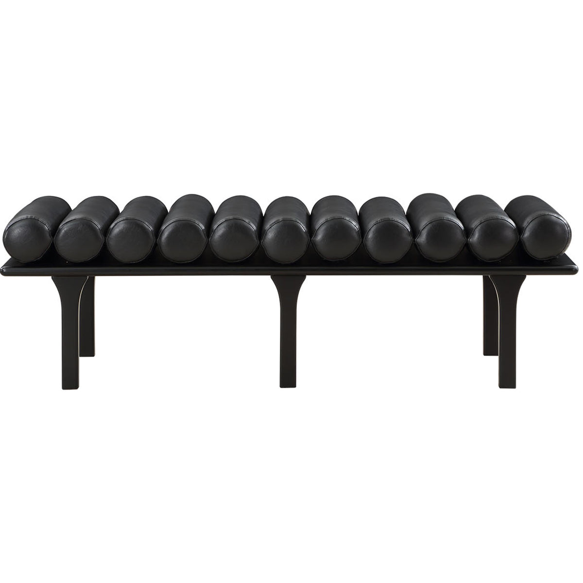 Meridian Landon Black Vegan Leather Bench