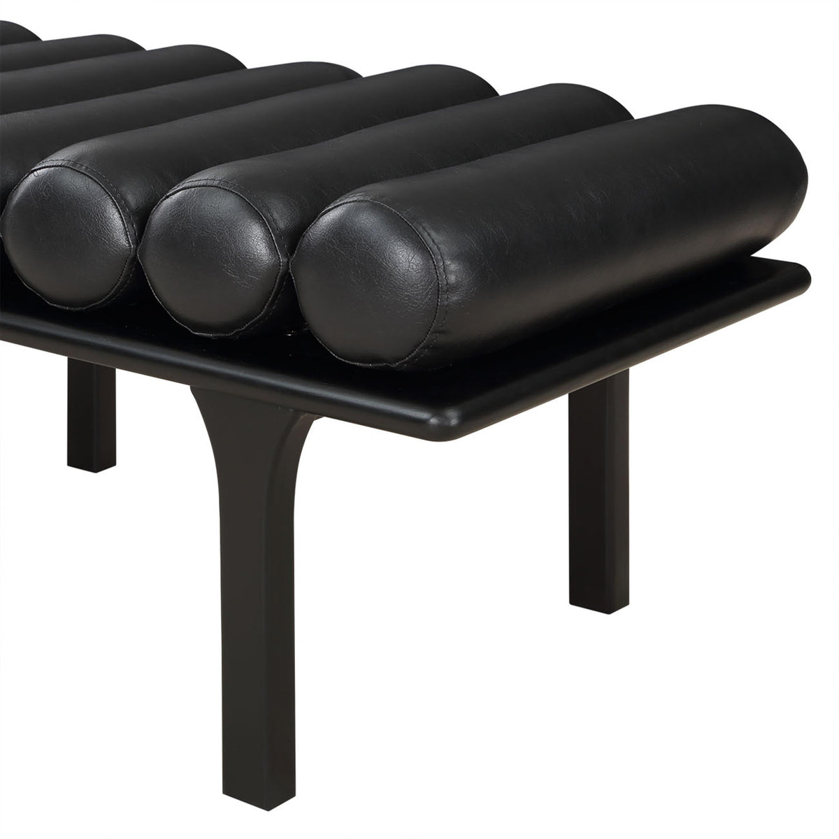 Meridian Landon Black Vegan Leather Bench