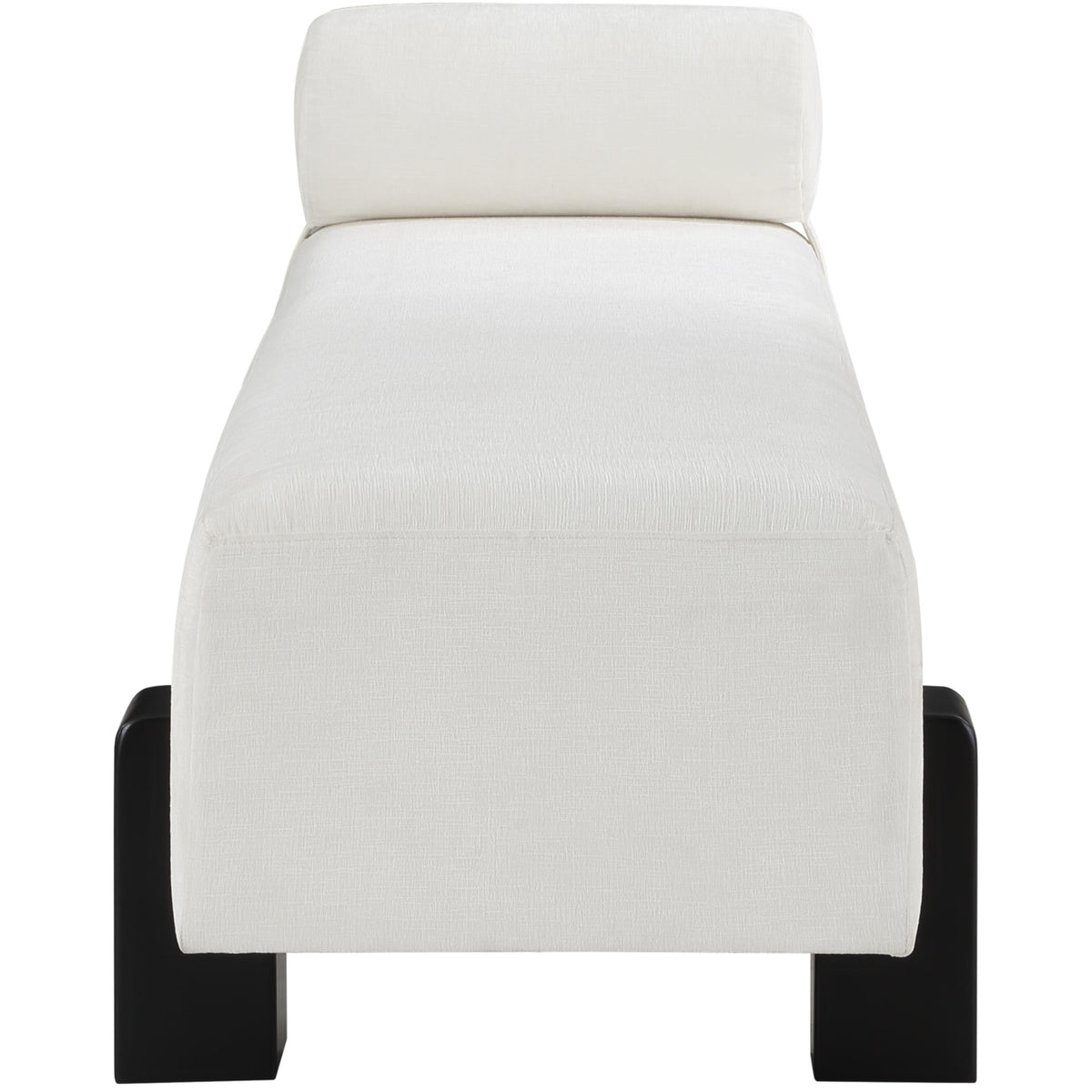 Meridian Edison Cream Chenille Fabric Bench