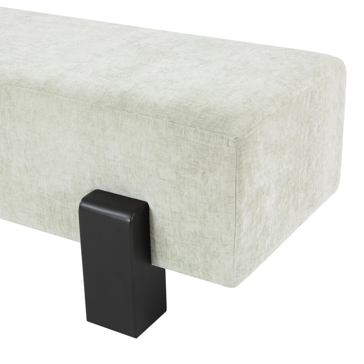 Meridian Edison Mint Green Chenille Fabric Bench