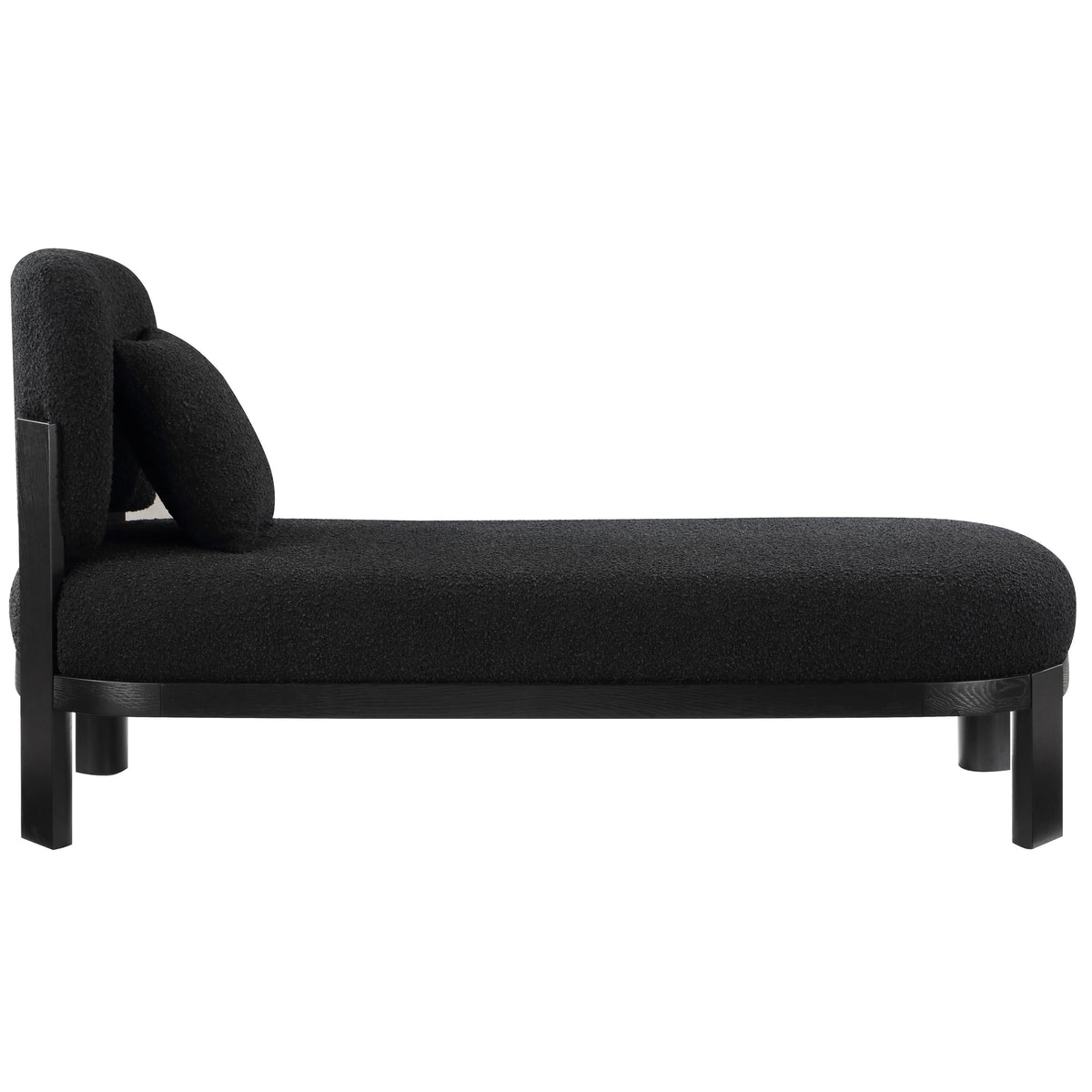 Meridian Maybourne Black Boucle Fabric Chaise/Bench