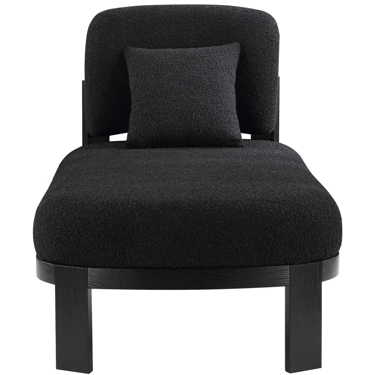 Meridian Maybourne Black Boucle Fabric Chaise/Bench