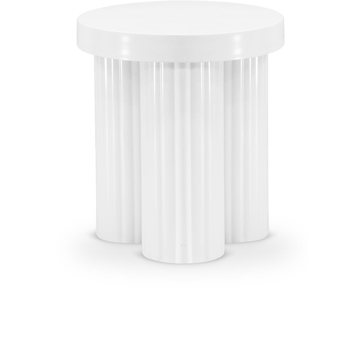 Meridian Rhodes White End Table