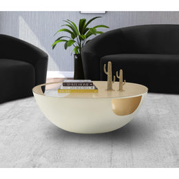 Meridian Doma Cream / Gold Coffee Table