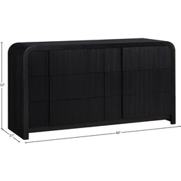 Meridian Fluted Black Dresser
