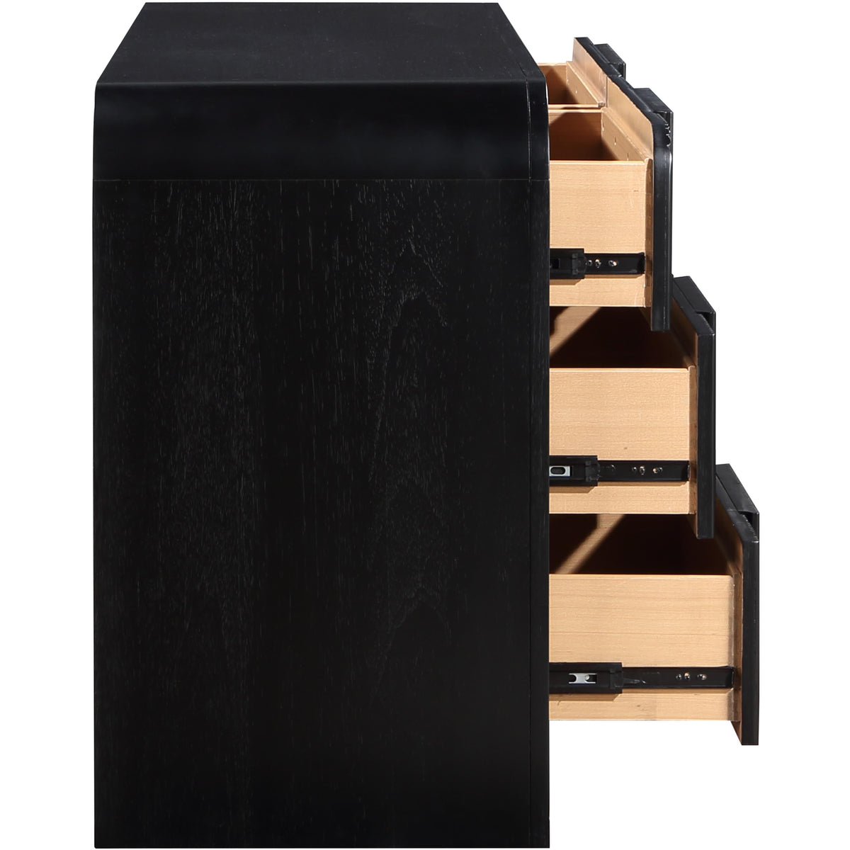 Meridian Fluted Black Dresser