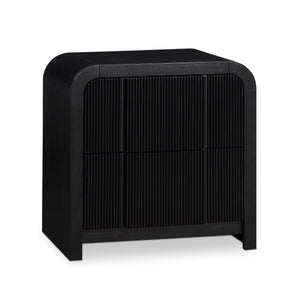 Meridian Fluted Black Night Stand