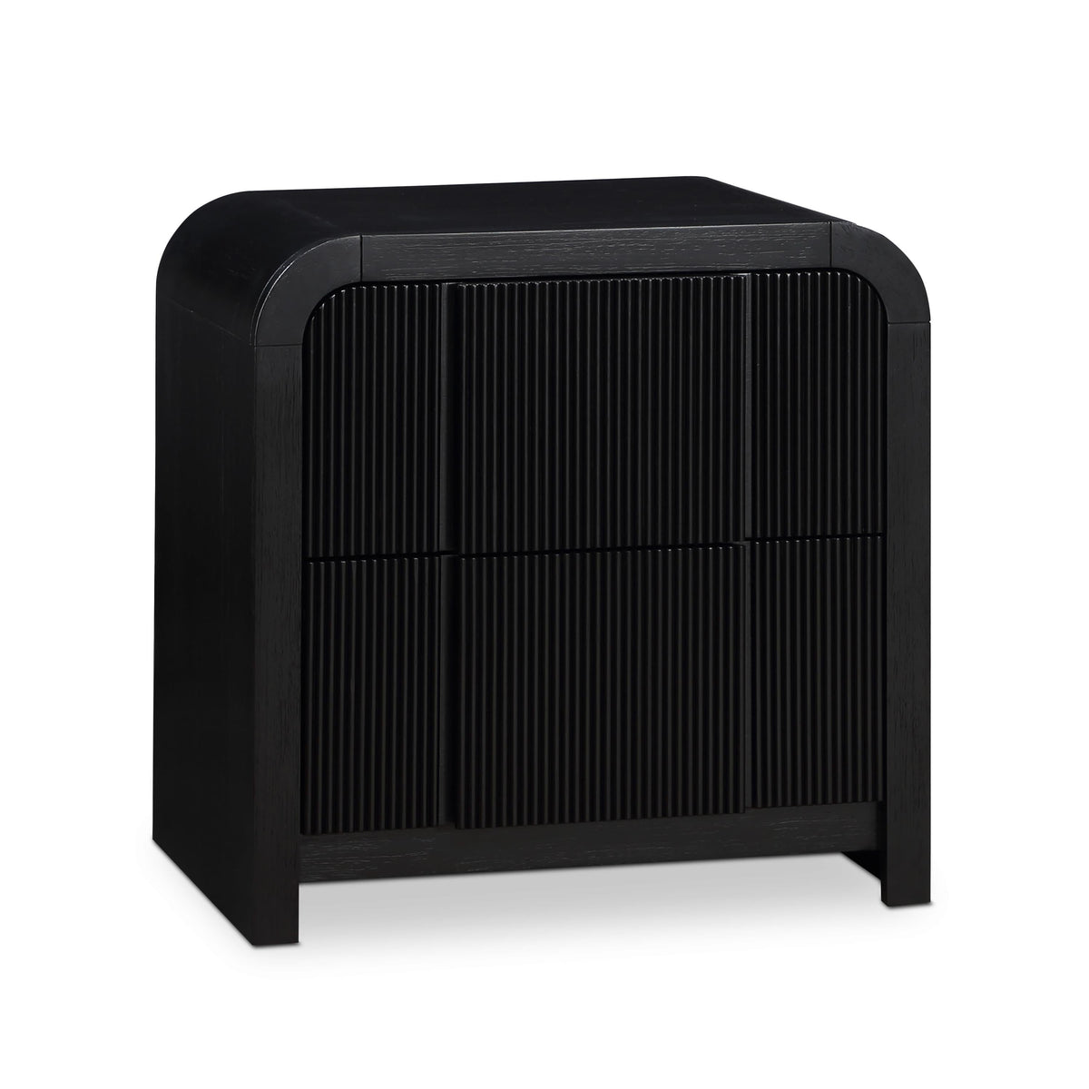 Meridian Fluted Black Night Stand