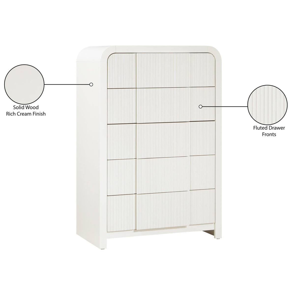 Meridian Fluted Cream Chest