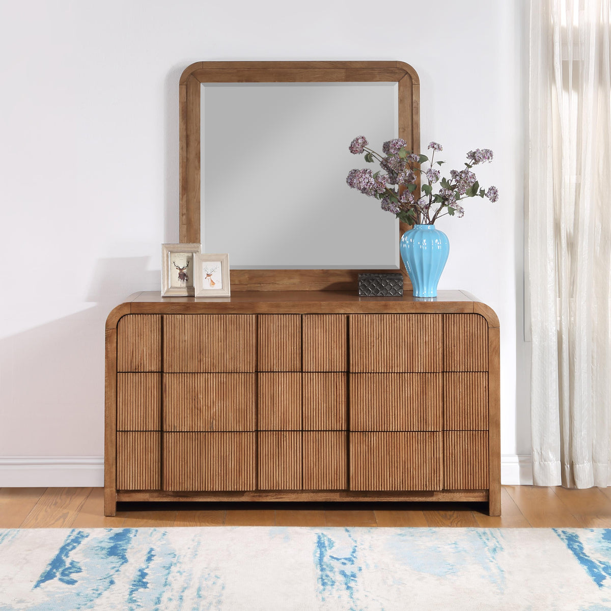 Meridian Fluted Walnut Mirror